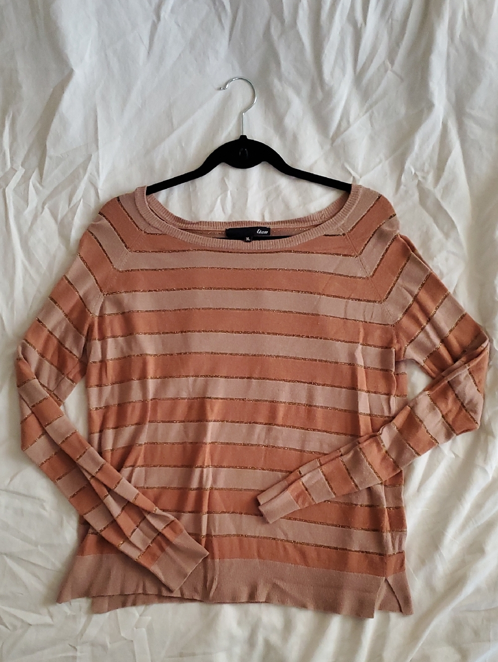 Etam Women's Long Sleeve Light Striped Sweater. XL. GUC